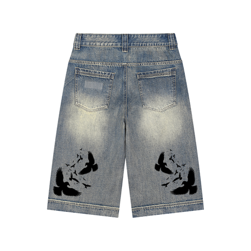Baggy,Denim,Shorts