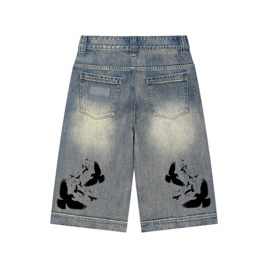 Baggy,Denim,Shorts