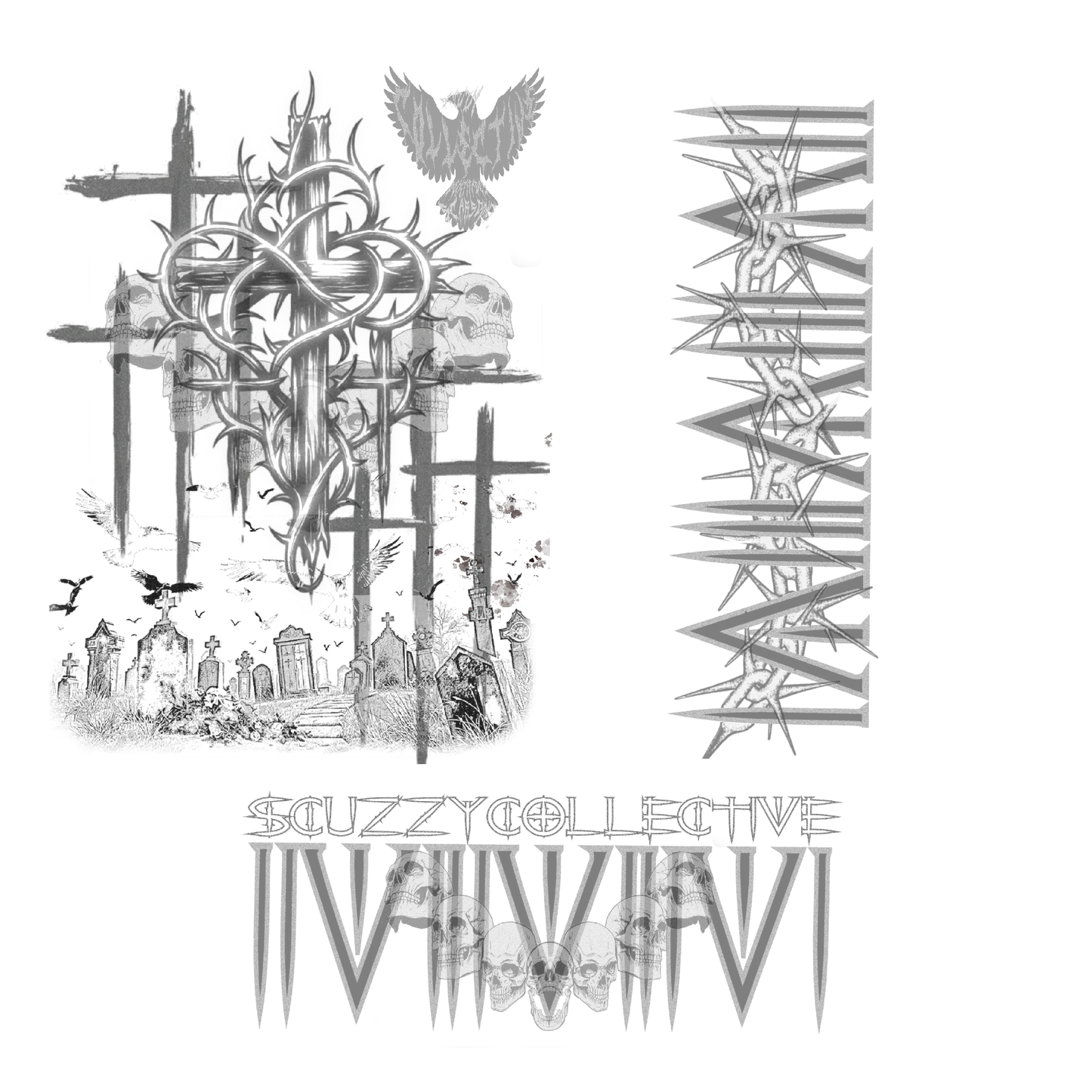 Scuzzy “Tripled Crossed” Oversized Hoodie 440gsm