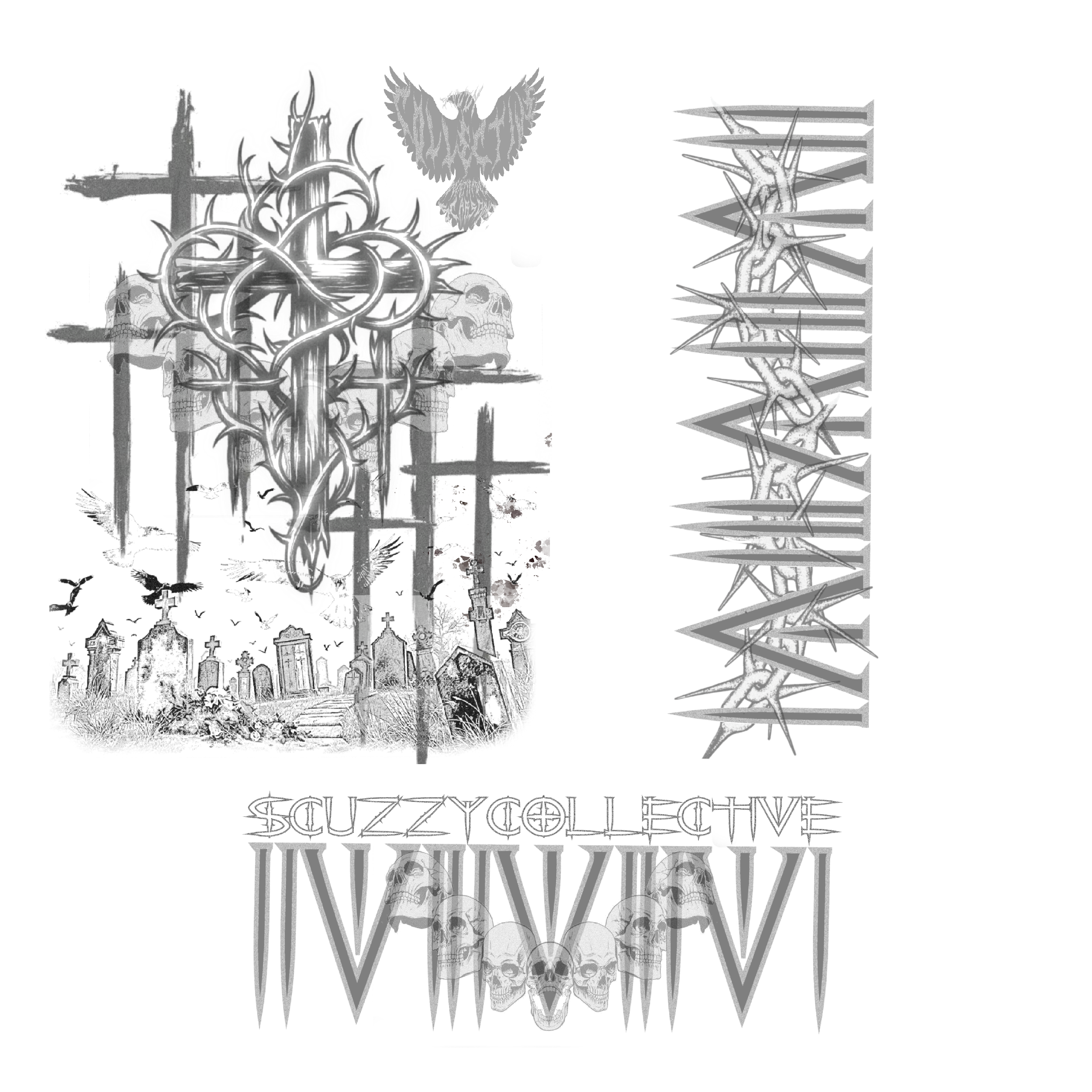 Scuzzy “Tripled Crossed” Oversized Hoodie 440gsm