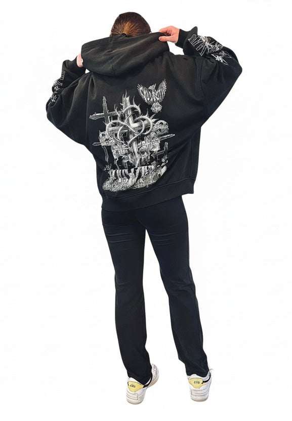 Scuzzy “Tripled Crossed” Oversized Hoodie 440gsm