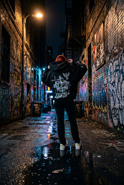 Scuzzy Collective “Tripled Crossed” Over sized Hoodie 440gsm