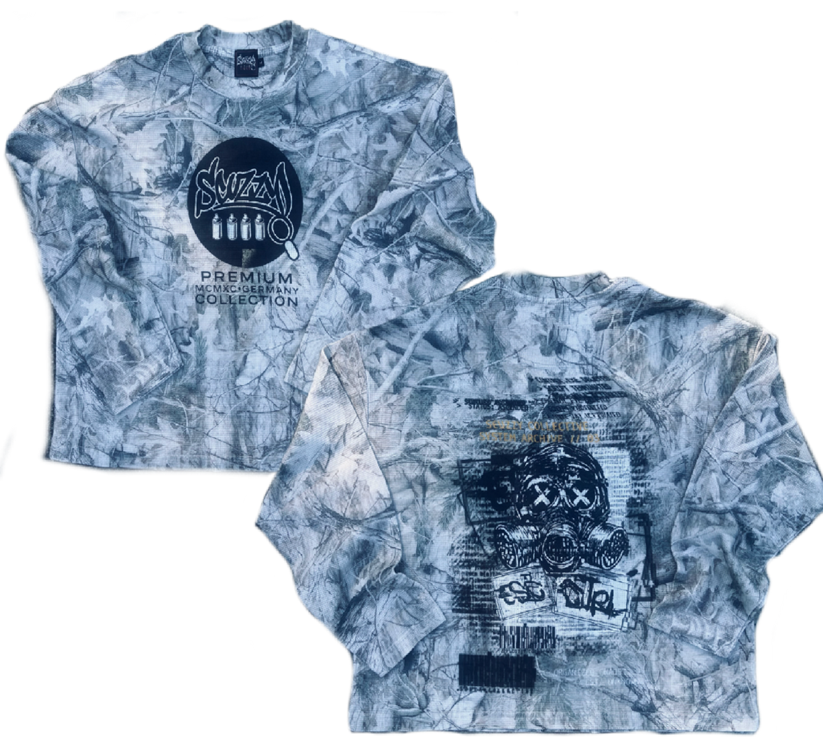 Scuzzy Collective  “zombie Apocalypse” Tree Camo Waffle T-Shirt