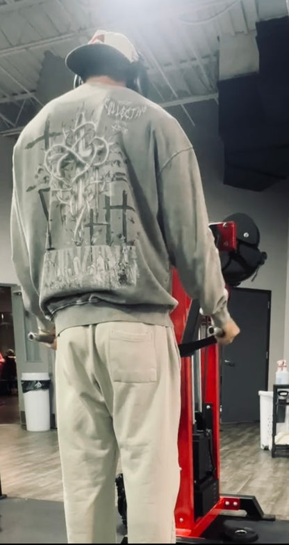 Scuzzy “Triple Cross” Longsleeve Snow Washed Sweater 320GSM