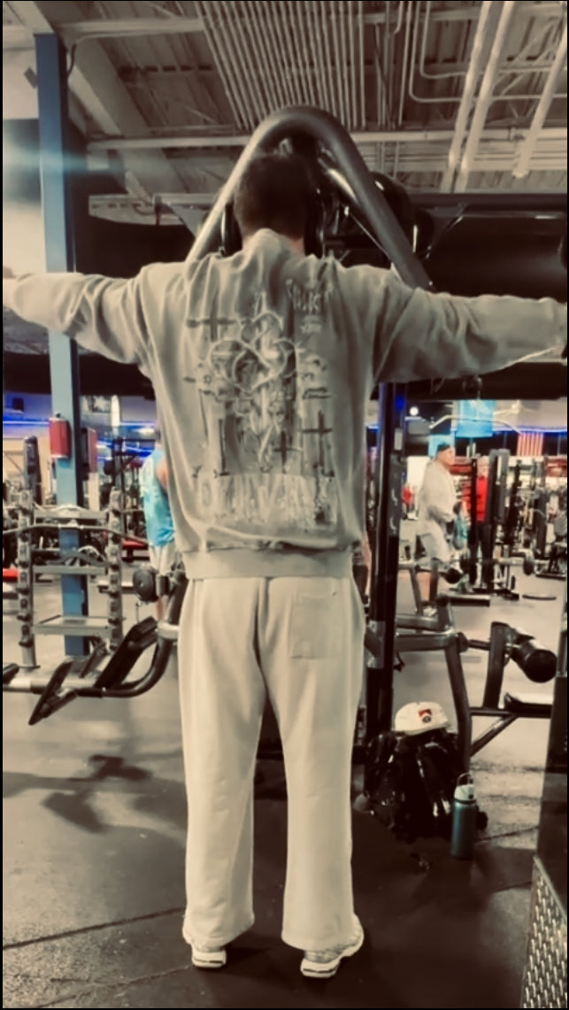 Scuzzy “Triple Cross” Longsleeve Snow Washed Sweater 320GSM