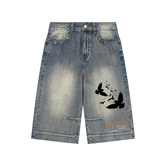 Baggy,Denim,Shorts