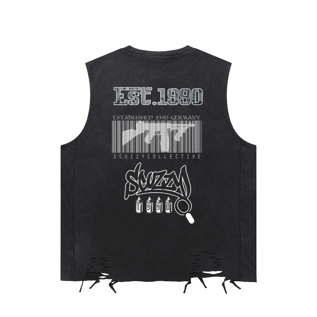 Snow wash,Vintage,Tank top,Vlone,Designer,Scuzzy,Chaos