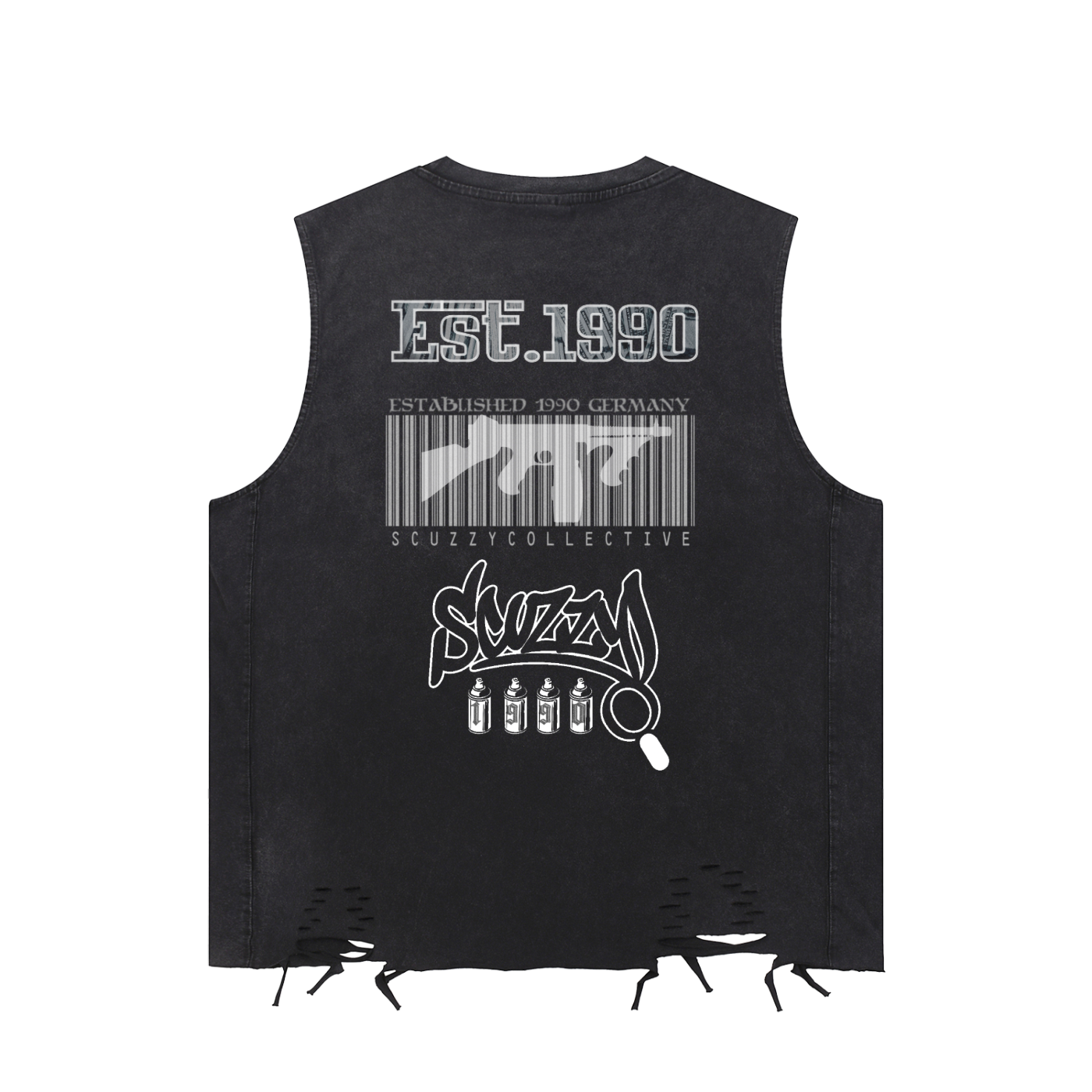 Snow wash,Vintage,Tank top,Vlone,Designer,Scuzzy,Chaos