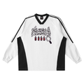 Throwie Color-Block V-Neck Long-Sleeve T-Shirt
