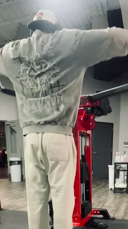 Scuzzy “Triple Cross” Longsleeve Snow Washed Sweater 320GSM